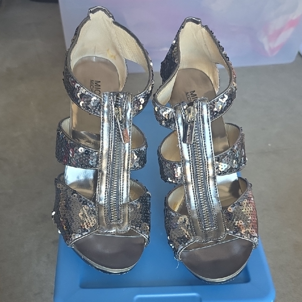 Michael Kors Silver Sequin Women's Sandals